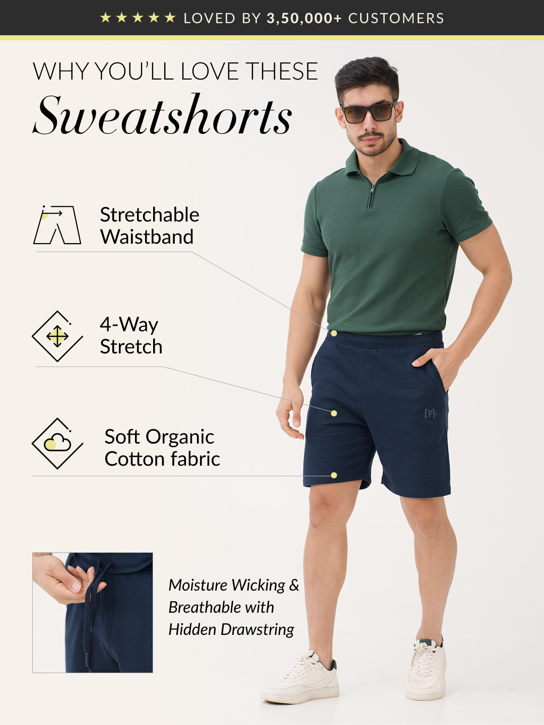 Jetstream Navy Relaxed Fit Sweatshorts