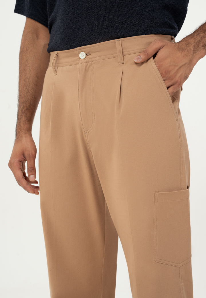 Khaki Patch Pocket Relaxed Fit Cargo Pants