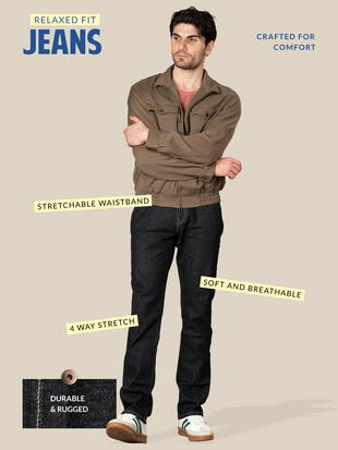 Kobe Blue Grey Luxury Relaxed Fit Jeans