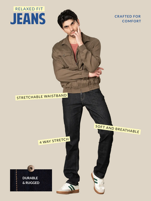 Kobe Blue Grey Luxury Relaxed Fit Jeans