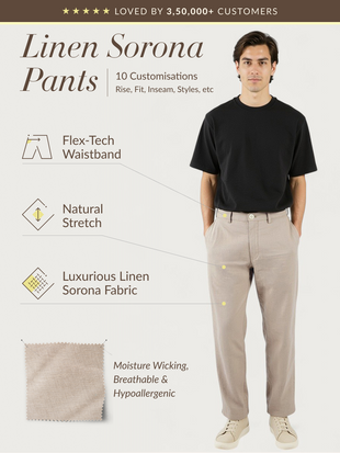 Leaflight Beige Linen Sorona Pants