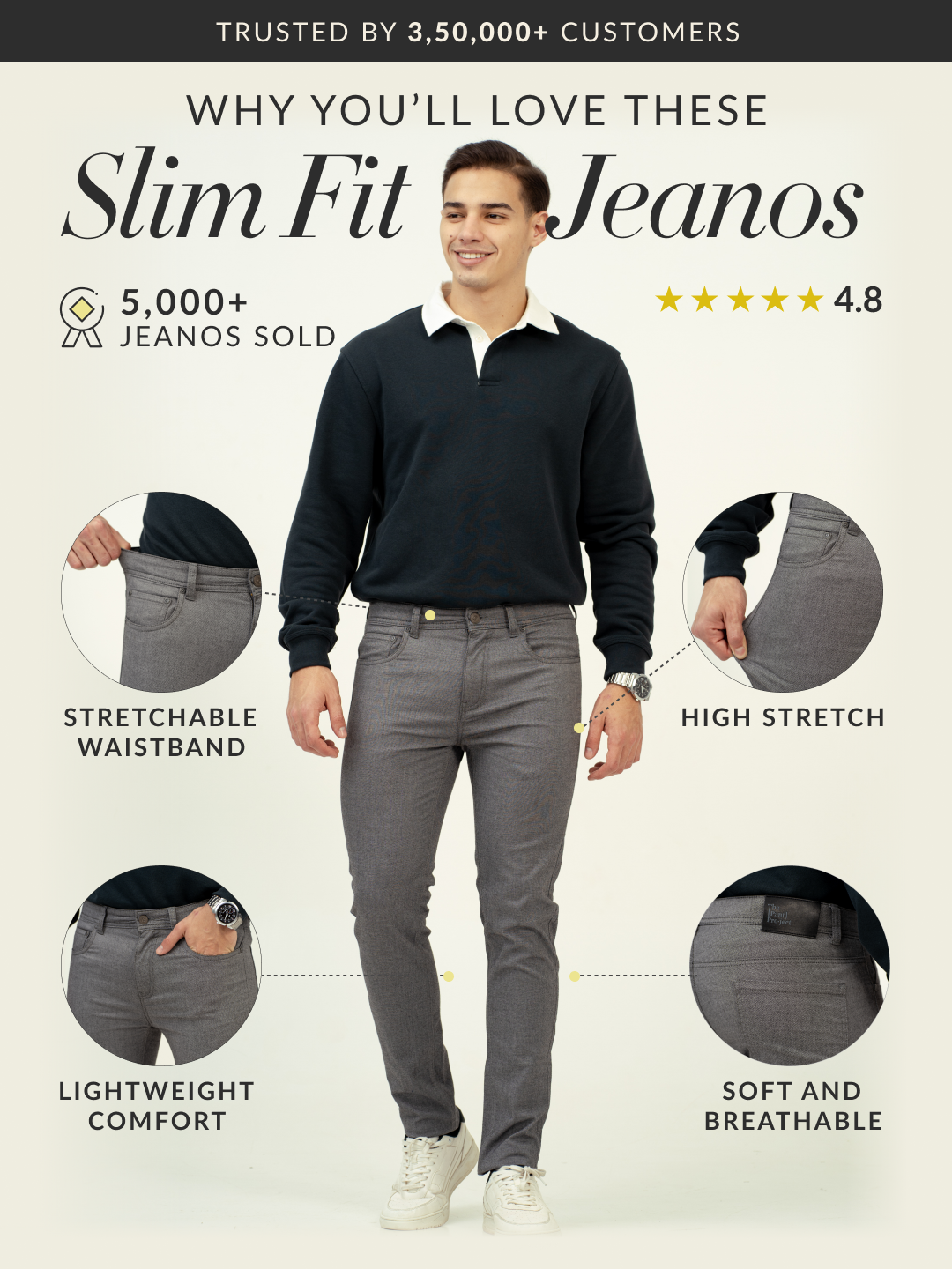 Led Grey Slim Fit Jeanos