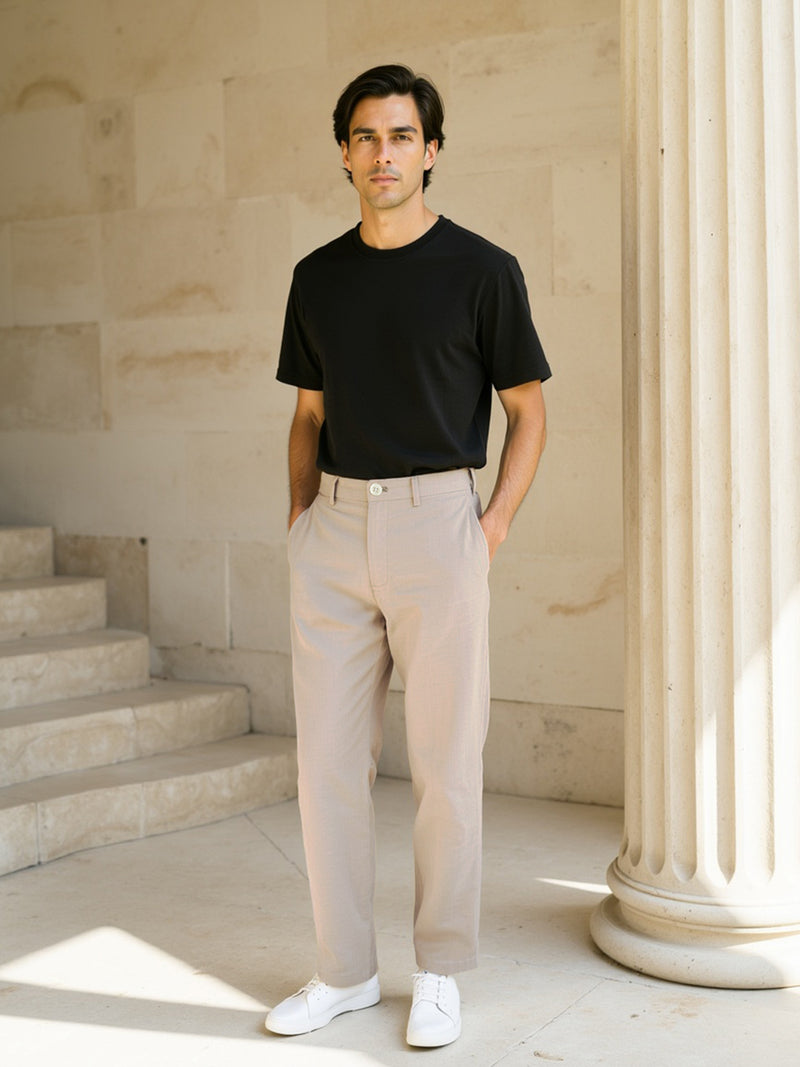 Leaflight Beige Linen Sorona Pants