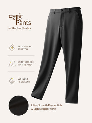 Malai Black Soft-touch Slim Fit Power Stretch Pants