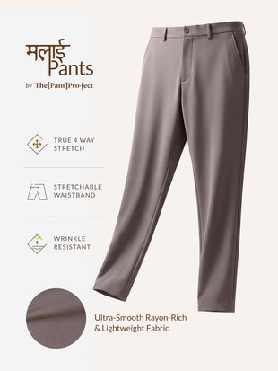 Malai Dark Grey Soft-touch Slim Fit Power Stretch Pants