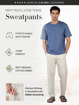 Mistline Grey Cotton Sweatpants