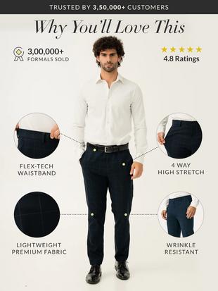 Everyday Black Slim Fit Stretch Formal Pants