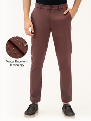 Nodrip Brown Slim Fit Stretch Chinos