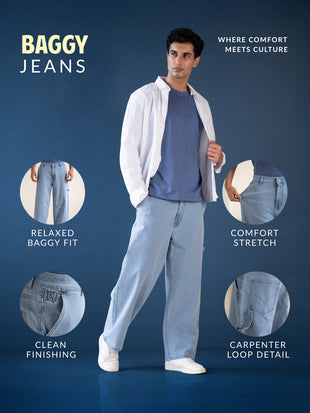 Oasis Blue Baggy Fit Jeans