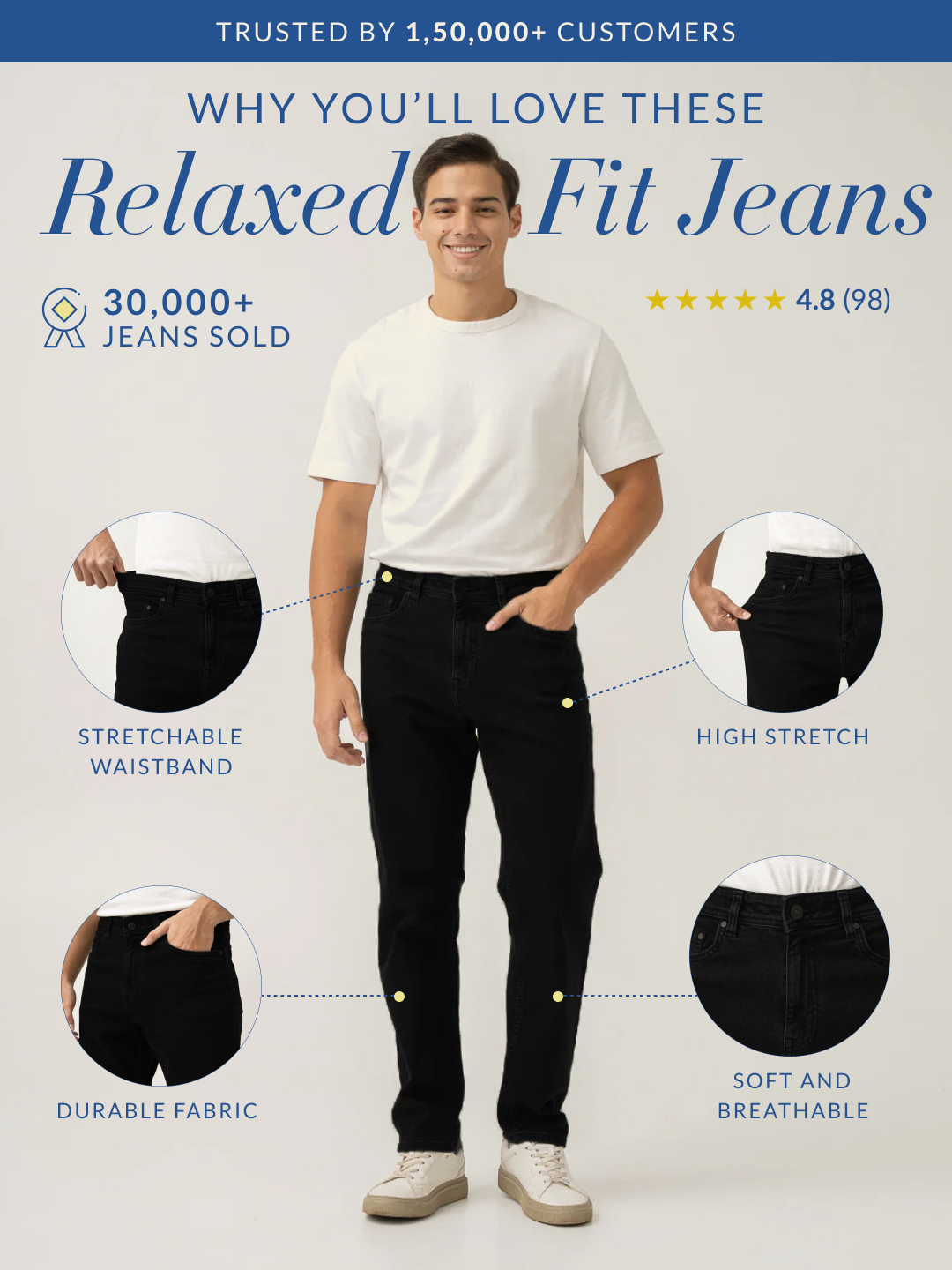 Phantom Black Relaxed Fit Jeans