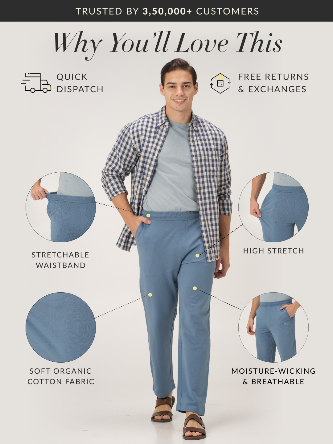 Pixel Blue Cotton Sweatpants