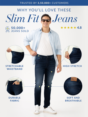 Polar Blue Whiskered Slim Fit Jeans