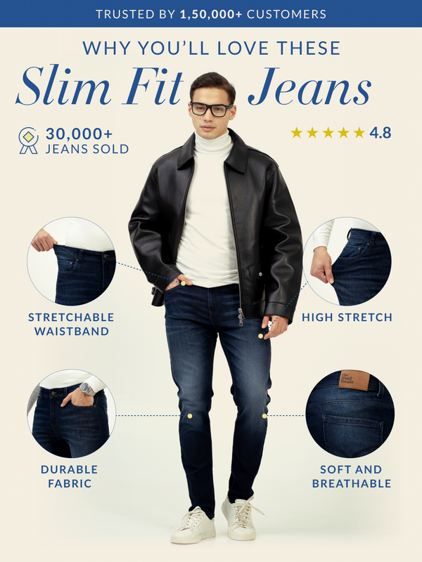 Polar Blue Whiskered Slim Fit Jeans