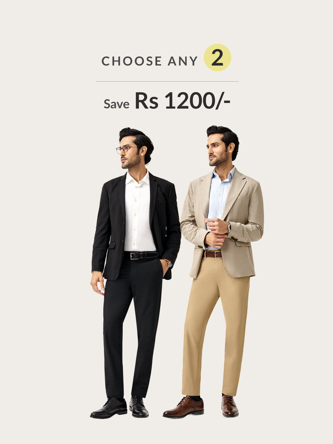 Premium Stretch Formal Pants Bundle of 2