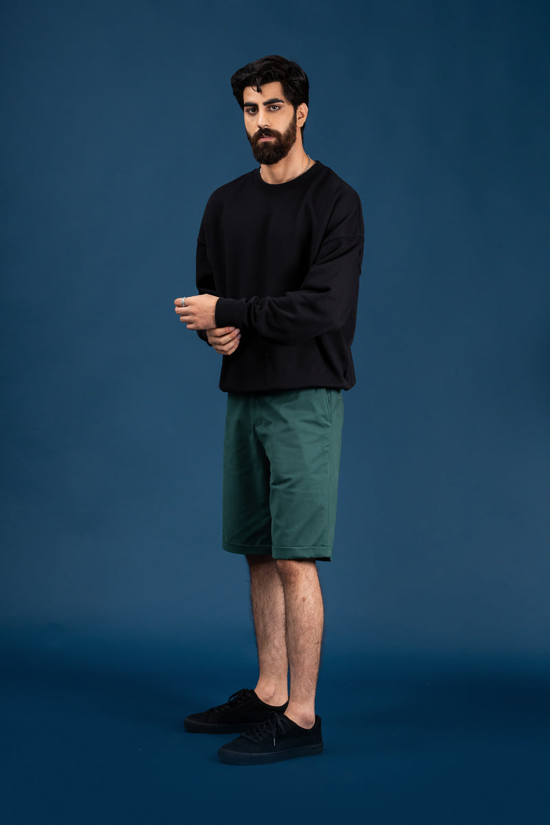 Forest Green Stretch Chino Shorts