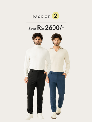Ready To Wear Classic Slim Fit Power Stretch Pants Pack of 2