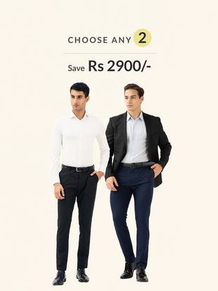 Ready To Wear Slim Fit Formal Pants Bundle of 2