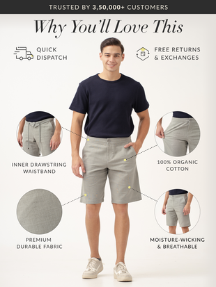 Reef Blue All Day Lounge Cotton Shorts