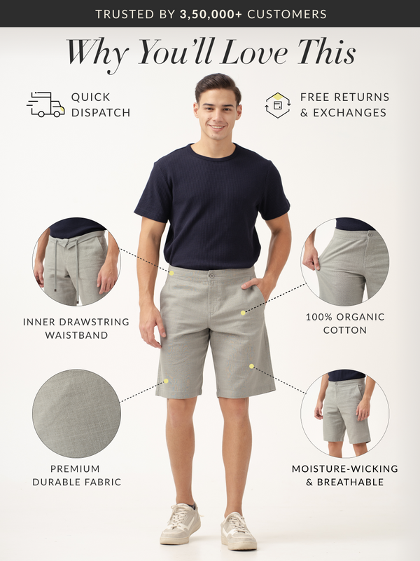 Reef Blue All Day Lounge Cotton Shorts