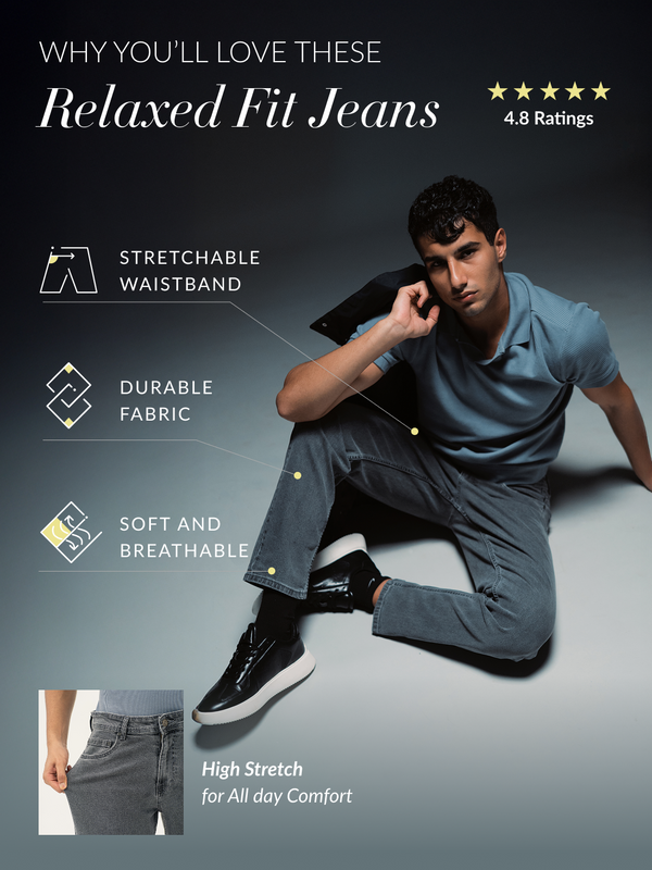 Refined Grey Relaxed Fit Jeans