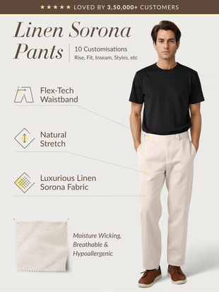 Reflora Cream Linen Sorona Pants