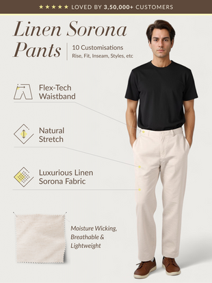 Reflora Cream Linen Sorona Pants