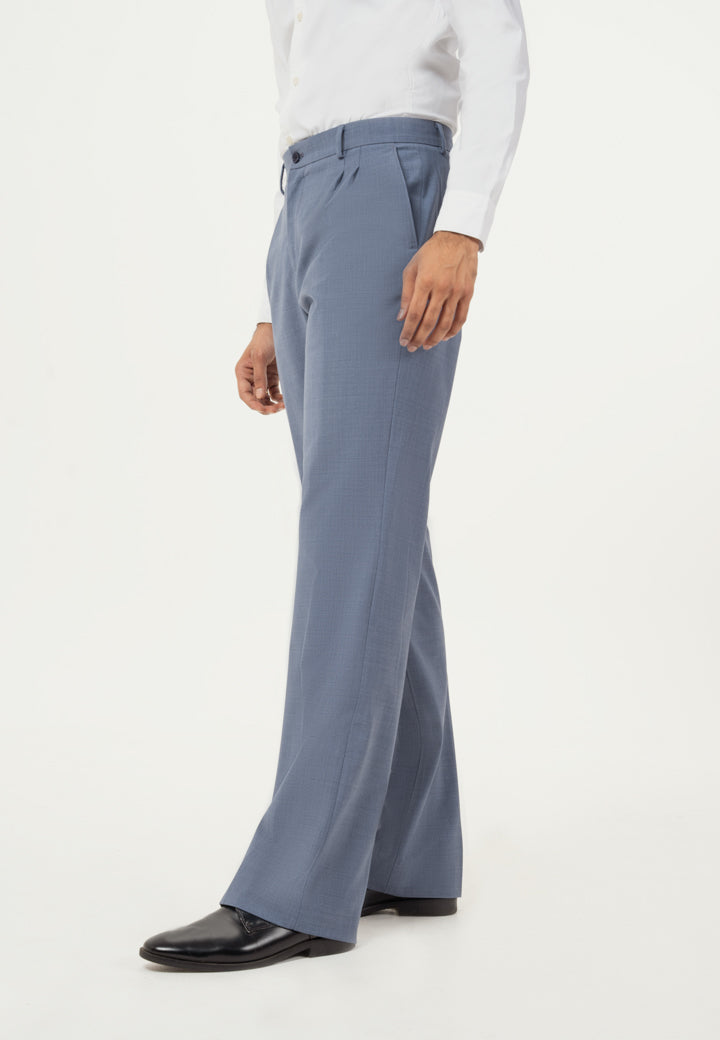 Chicago Blue Merino Wool Wide Fit Pants (Ali Fazal x Elle)