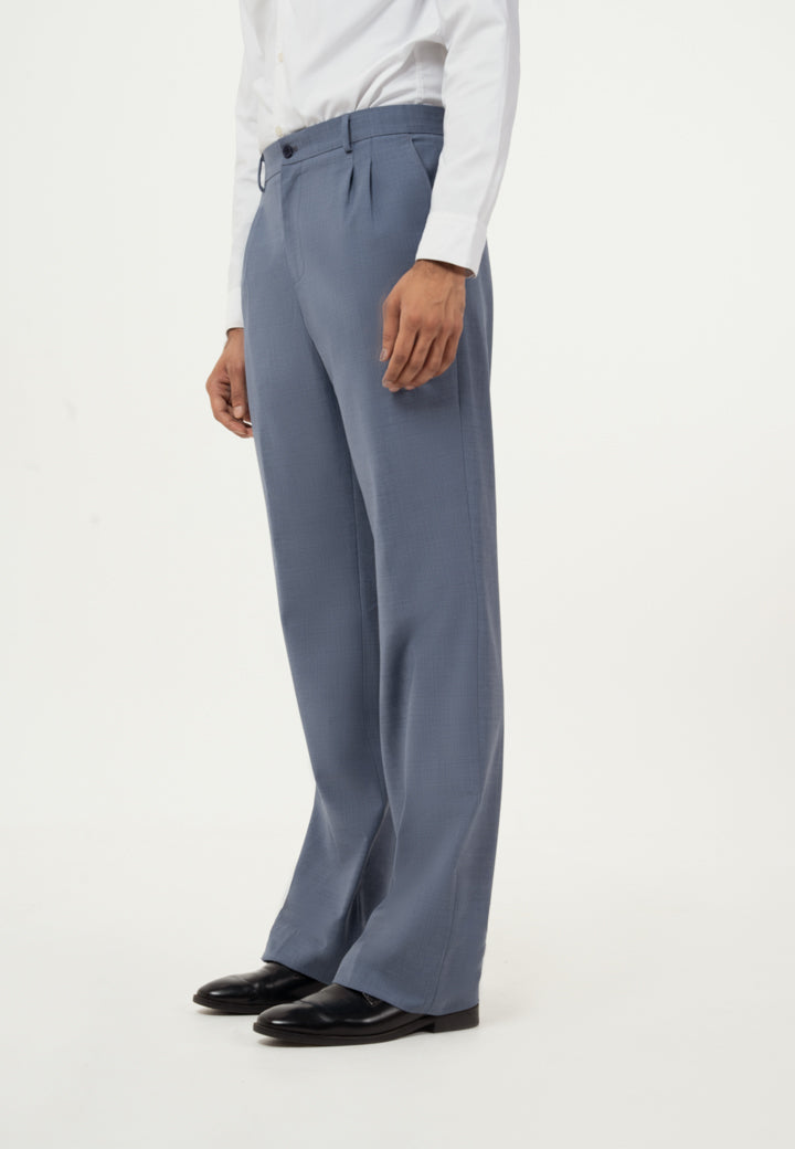 Chicago Blue Merino Wool Wide Fit Pants (Ali Fazal x Elle)