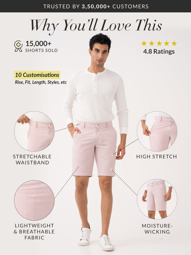 Romeo Rouge Stripes Seersucker Chino Shorts