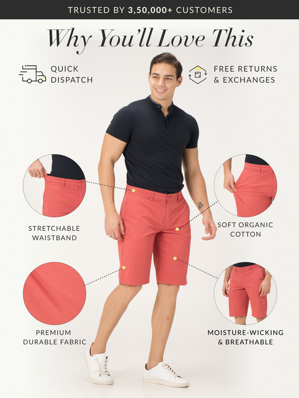 Rosco Red Stretch Chino Shorts