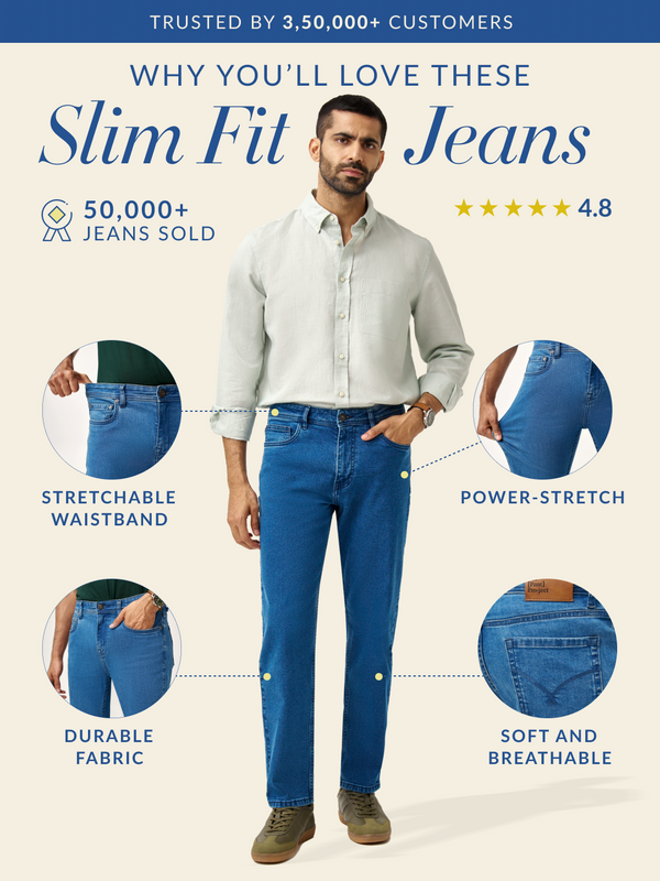 Royal Blue Power-Stretch Slim Fit Jeans