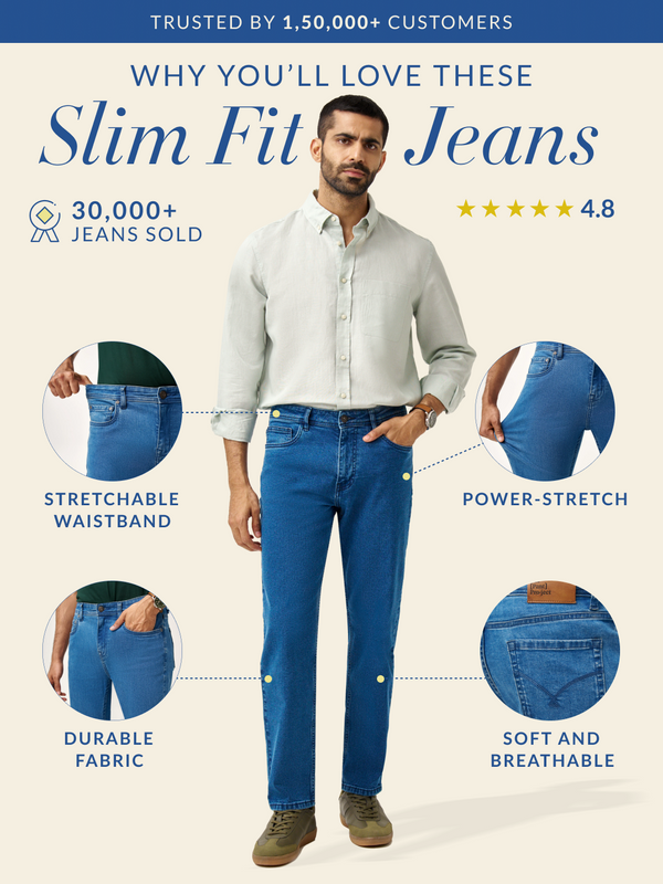 Royal Blue Power-Stretch Slim Fit Jeans