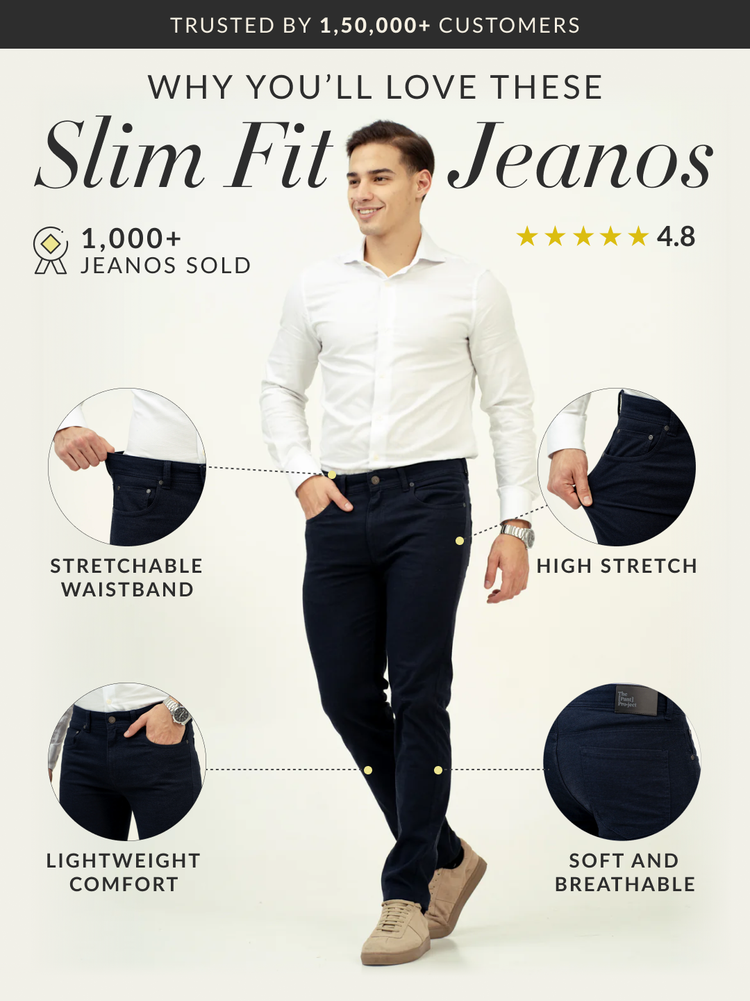 Seafarer Navy Slim Fit Jeanos