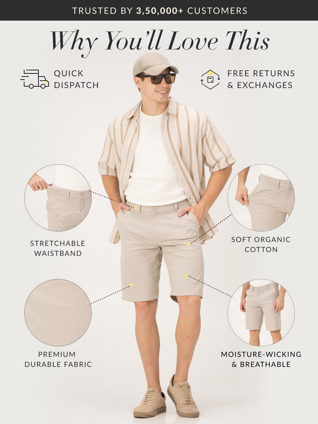 Sesame Beige Chino Shorts