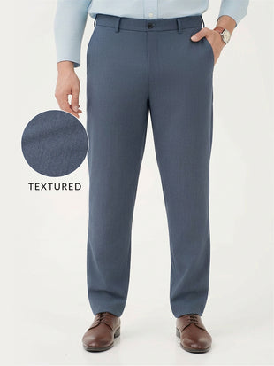 Solace Blue Luxury Twill Relaxed Fit Stretch Formal Pants