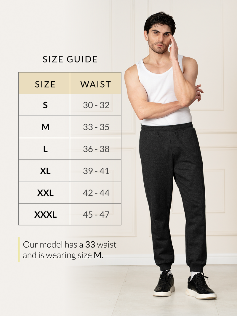 Soren Black Melange Tapered Fit Joggers