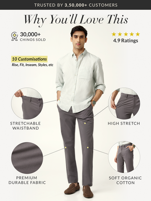 Spanish Grey Stretch Chinos