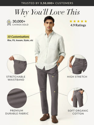 Spanish Grey Stretch Chinos
