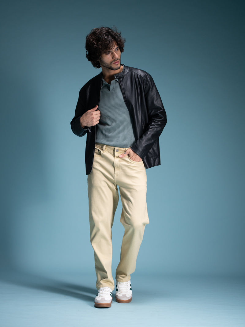 Sunbeam Beige Relaxed Fit Jeans