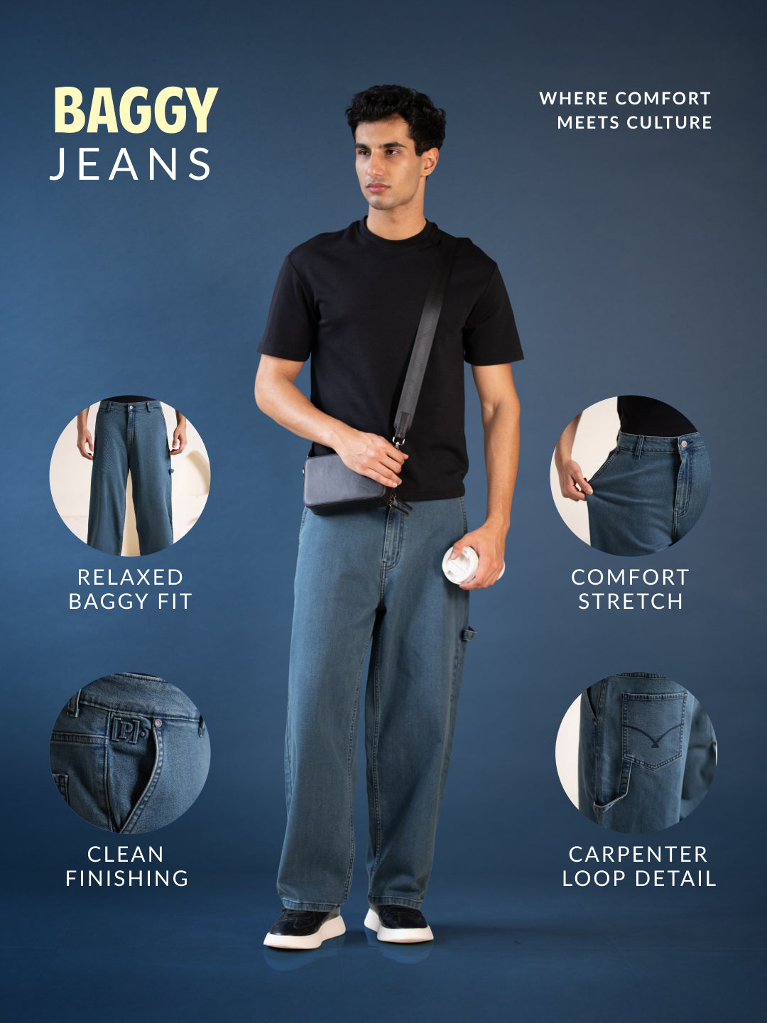 Tempest Blue Baggy Fit Jeans