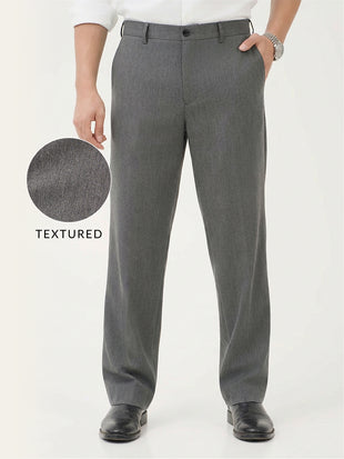 Thorne Grey Luxury Twill Relaxed Fit Stretch Formal Pants
