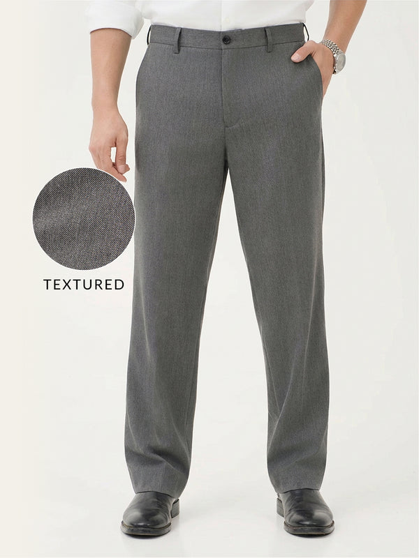 Thorne Grey Luxury Twill Relaxed Fit Stretch Formal Pants