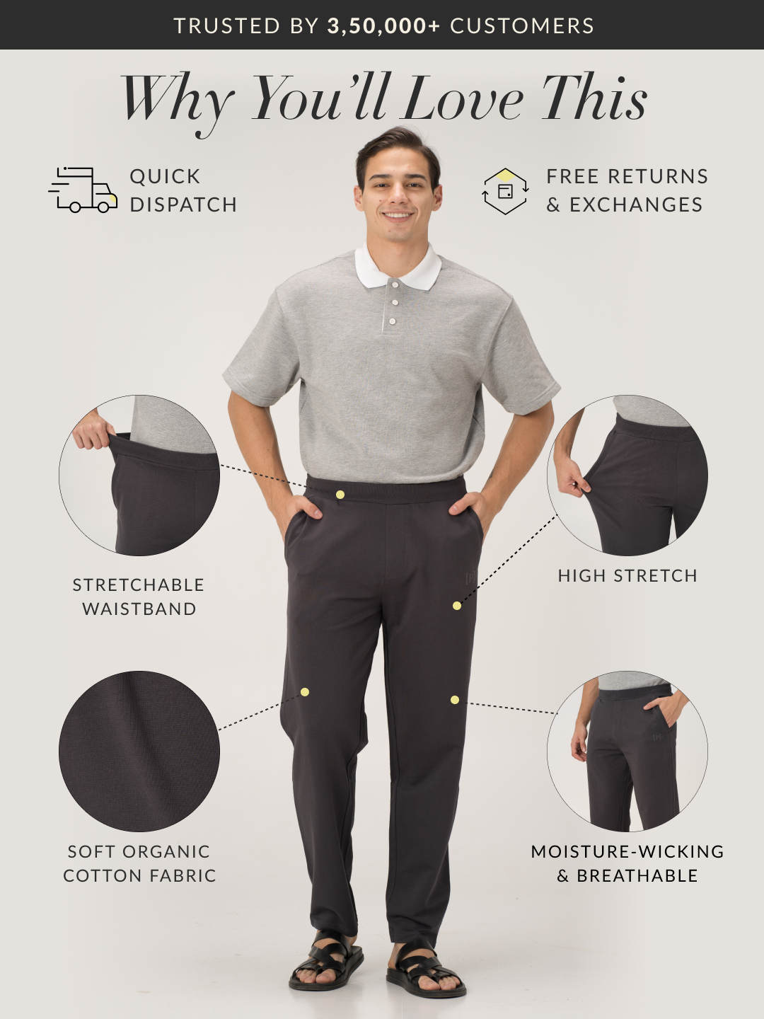 Thunderstorm Grey Cotton Sweatpants