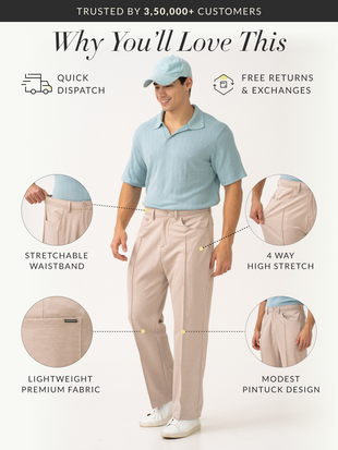 Tofu Beige Relaxed Fit Korean Pintuck Pants