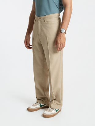 Korean Khaki Relaxed Fit Pintuck Pants