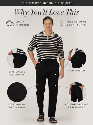 Vinyl Black Cotton Sweatpants