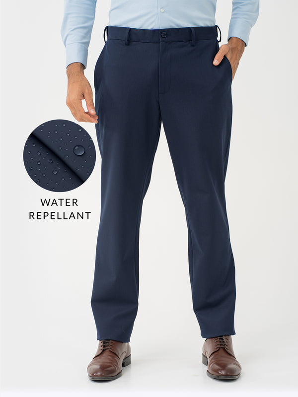 Wind Blue Water Repellent Relaxed Fit Stretch Formal Pants