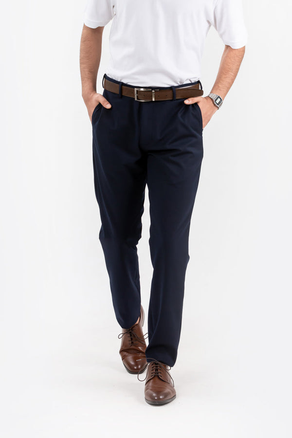 Wind Blue Water Repellant Slim Fit Stretch  Formal Pants