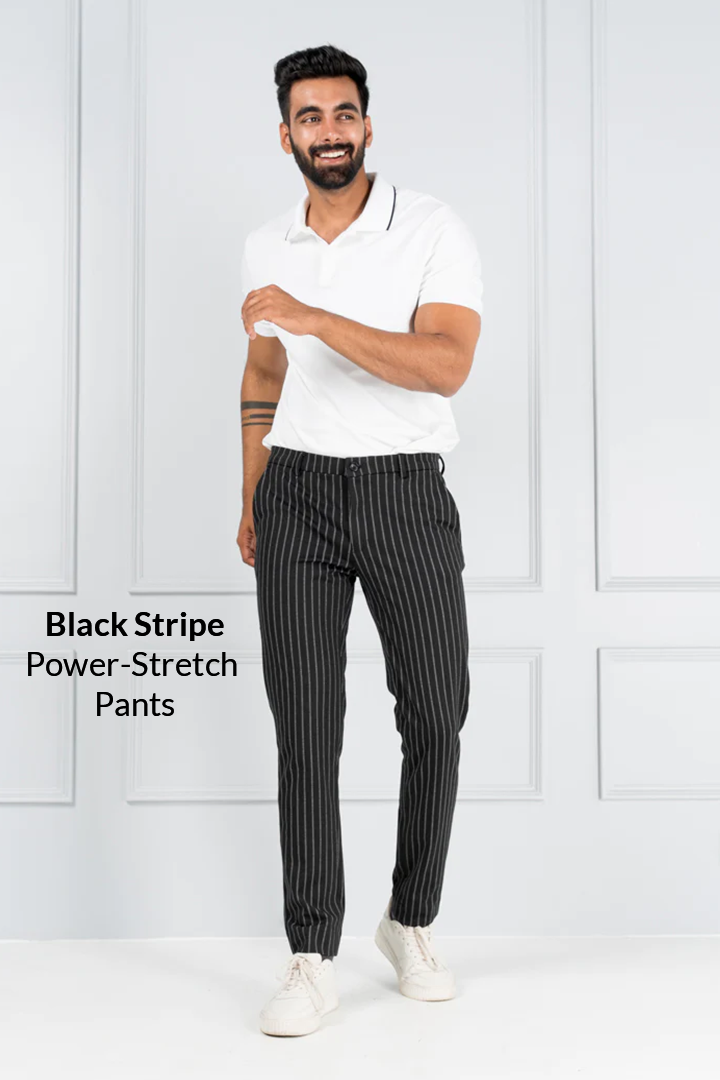 Black Stripe Power-stretch Pants