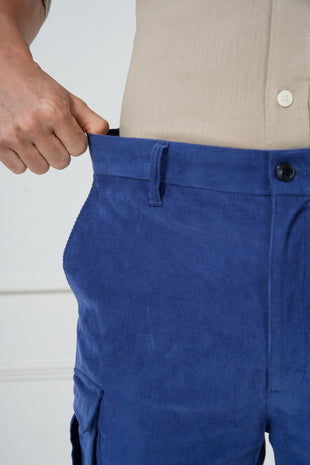 blue cargo shorts